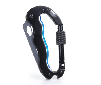 

Multifunctional mountaineering buckle knife outdoor buckle aluminum alloy quick hook with bottle opener screwdriver load bearing