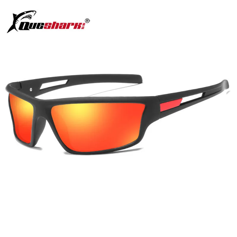

Men Matte Black Frame Polarized Fishing Sunglasses Uv400 Cycling Driving Hiking Glasses Red Green Lens Fisherman Eyewear