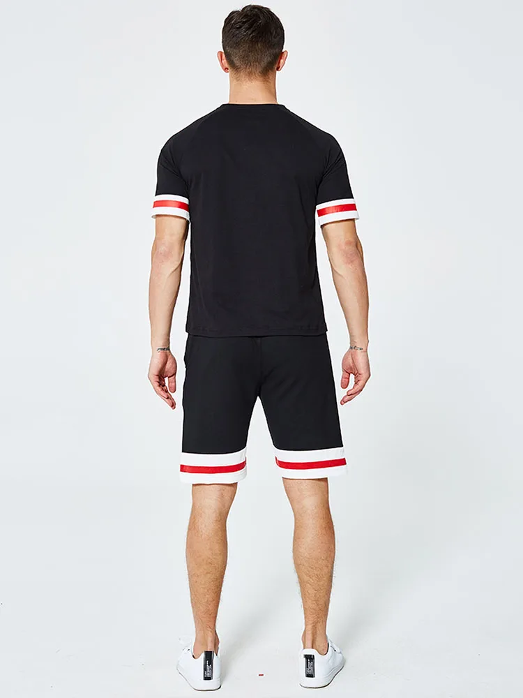 Summer Men Set New Short Sleeve T Shirts Two Piece Tops + Shorts Suit Sportswear Set Men's Clothing Shorts Sets Male Tracksuit Summer Men Set New Short Sleeve T Shirts Two Piece Tops + Shorts Suit Sportswear Set Men's Clothing Shorts Sets Male Tracksuit