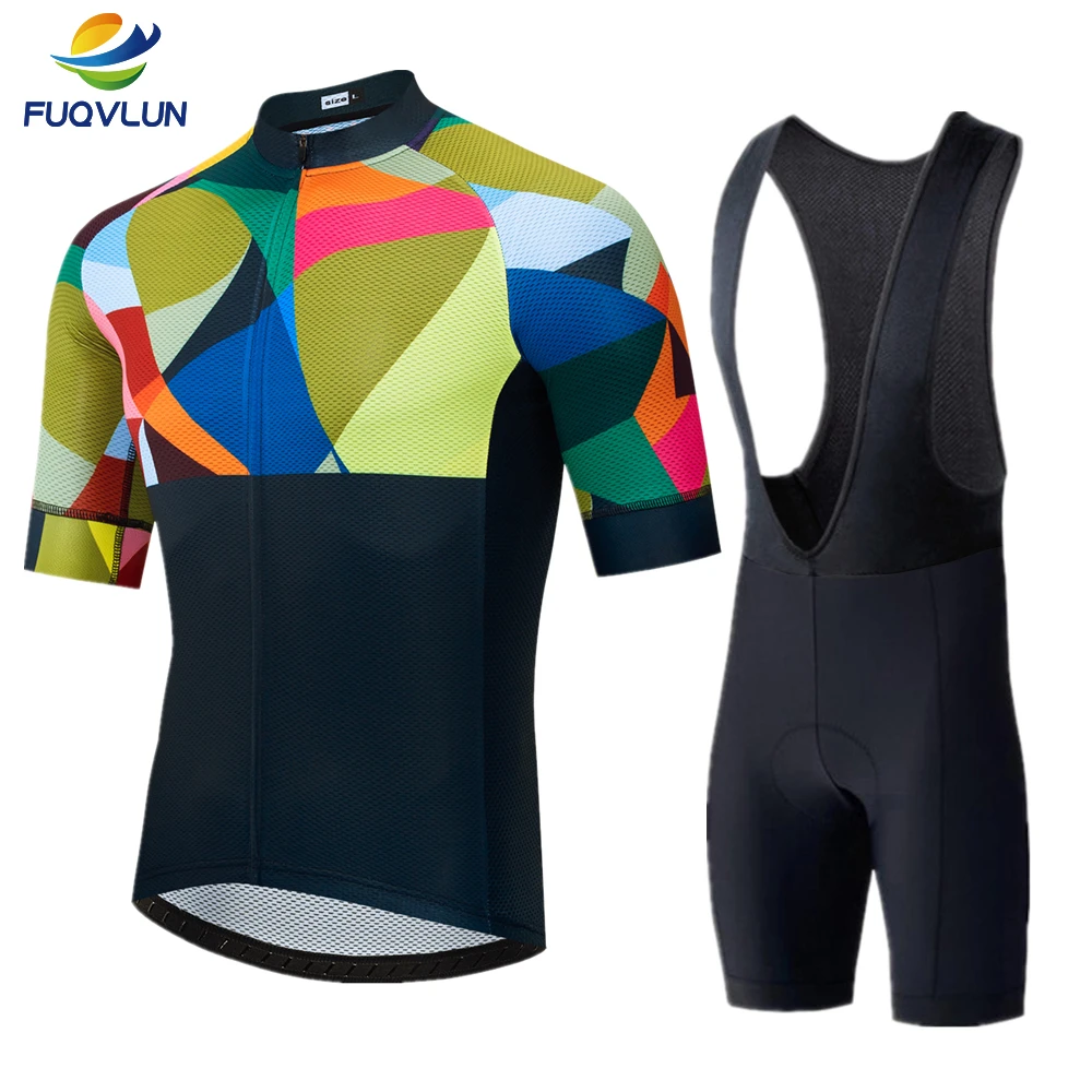 FUQVLUN Pro, короткий рукав, для велоспорта, Майо, Ciclismo, мужская, для велоспорта, Джерси, летняя, дышащая, для велоспорта, комплект одежды, MTB, одежда для велоспорта - Цвет: Set