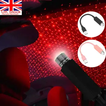 

UK Mini USB LED Car Roof Star Night Lights Projector Light Car Atmosphere Light