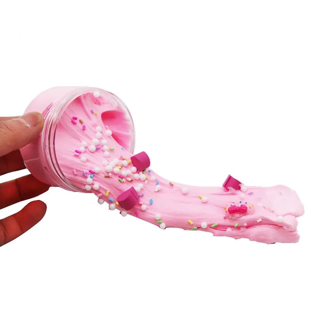 New Donut Cotton Mud Simlation Dessert soft decompression toy Charms Slime Stress Relief Kids Clay Toys #A