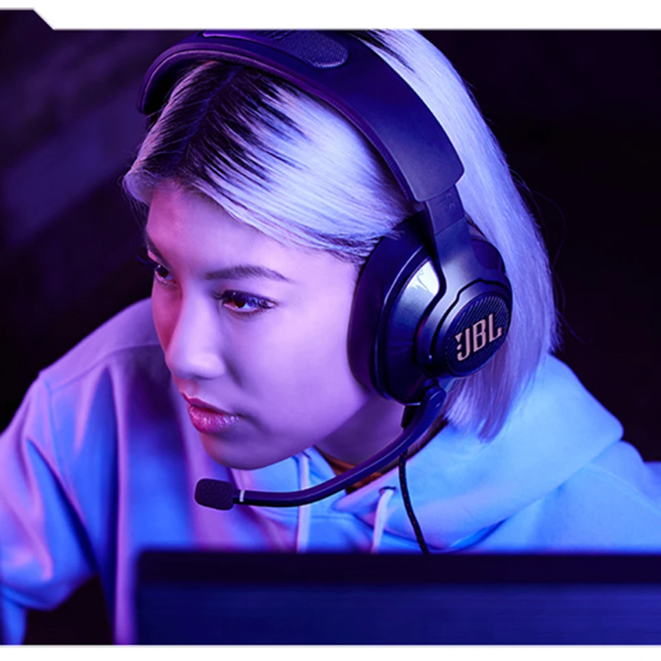 JBL Quantum 400 Over ear Gaming Headset Wired ESport Headphone with Mic Earphone for PlayStation Nintendo Switch iPhone Mac VR