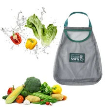Экологичные сетчатые сумки, сумка для овощей, фруктов, многоразовая сетчатая подвесная сумка для хранения на кухне, органайзер для ванной комнаты, сумки для сортировки игрушек