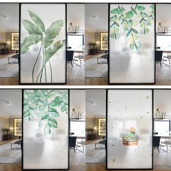 

Plant Custom Size Glass Film Static Cling Botanical Flower Pattern Private Film Drop-Shipping Vinyl Stained Tint-Film 40cmx80cm