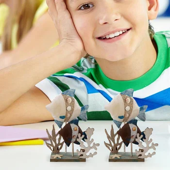 

Ornament Mediterranean Coral and Fish Vintage Creative Decoration Adornment Crafts Home Decor for Desktop Home Office Aquarium