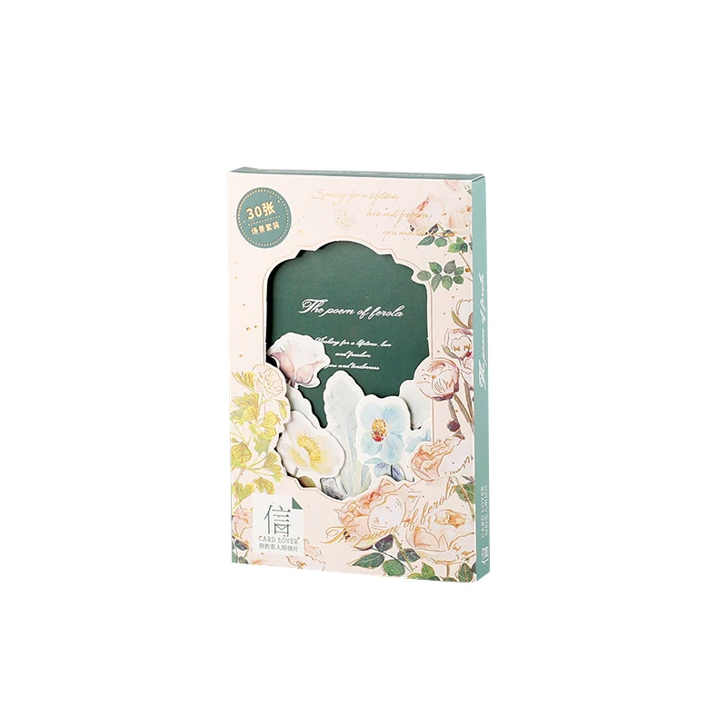 Ferola 장면 시리즈 엽서 매력적인 꽃 식물 인사 메시지 카드, DIY 저널 장식, 30 매/세트