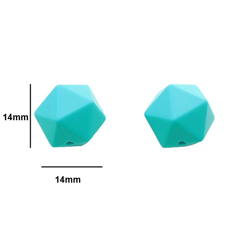 Chenkai, 100 шт., 17 мм, силиконовый икосаэдр, прорезыватель, бусины, Геометрическая бусина для детей, сделай сам, прорезыватель, ожерелье или браслет, аксессуары