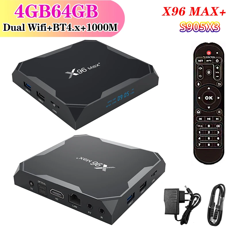 4G64G DualWFBT41000M X96 MAX Plus Android 9,0 tv BOX 4 Гб ram Amlogic S905X3 2 Гб 16 Гб 8K видео плеер 2,4G& 5GDual Wifi Youtube HD 1000M смарт-X96 MAX - Цвет: 4G64G DualWFBT41000M