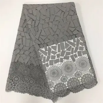 

Gray African French Cord Lace Fabric 2020 New African Mesh Lace Fabric With Embroidery High quality Nigerian Swiss Lace Fabric