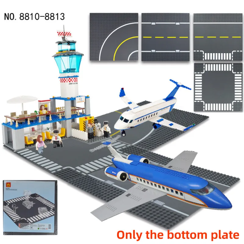 

32*32 small Dots City Road Street Baseplate Straight Crossroad Curve T-Junction Building Blocks Base Plate Bricks Children toys