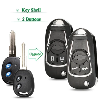 

Bilchave 10pcs Modified 2 Buttons Remote Car Key Shell For Chevrolet Aveo Lova Epica Sail With Left/Right Blade Replacement