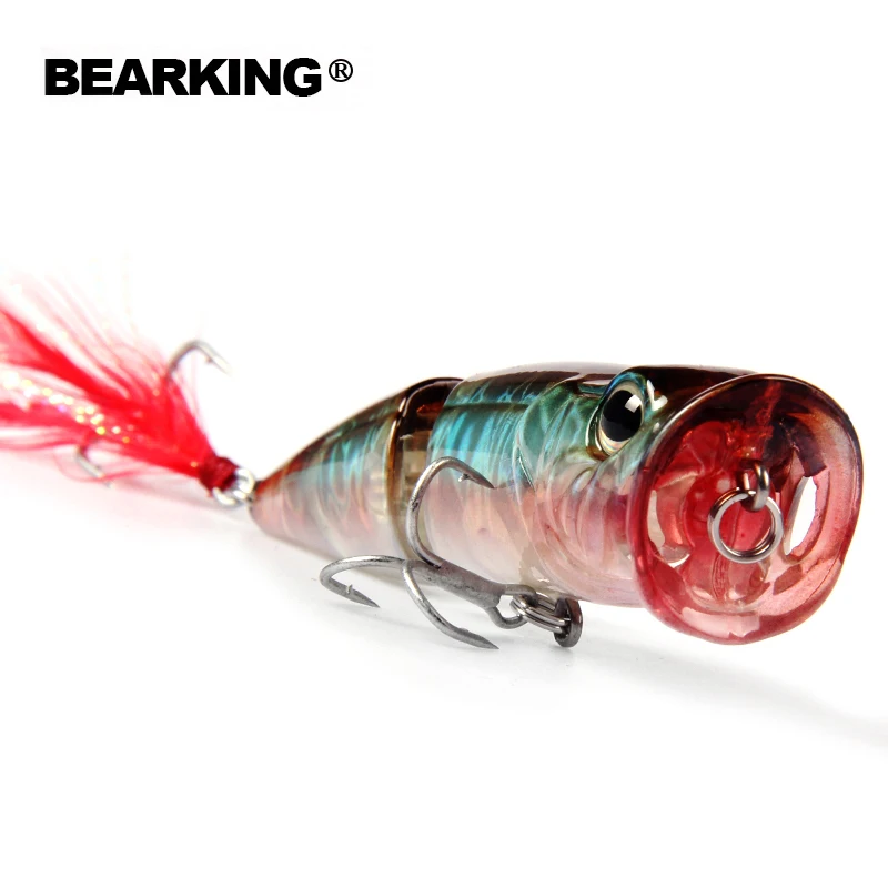 Bearking 5 шт./лот рыболовные приманки, жесткая приманка 5 разных цветов, bearking Поппер 70 мм 11 г, плавающие наживки