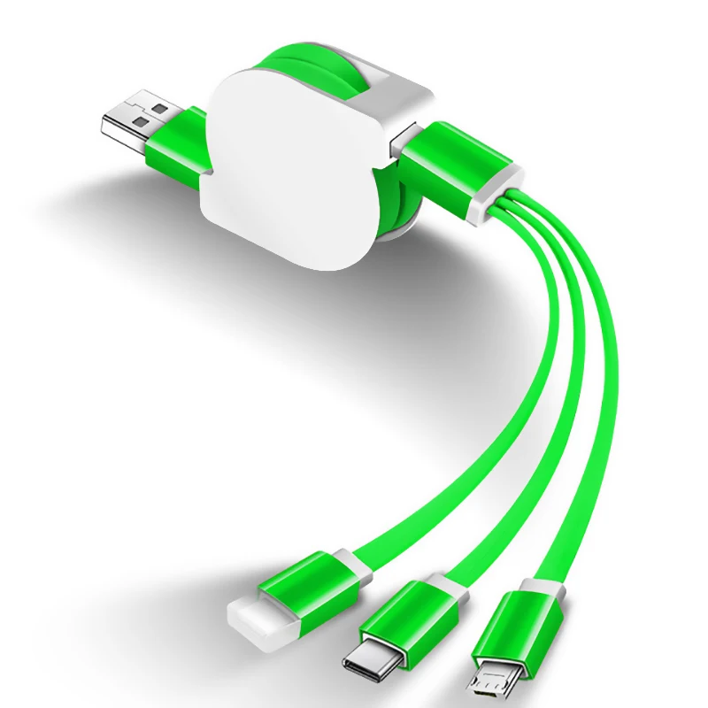 1 м 2 в 1 USB кабель для быстрой зарядки для iphone X 7 8 6 Micro usb type C кабель для samsung S8 Xiaomi Mi5 кабели для мобильных телефонов - Цвет: Зеленый