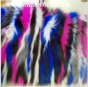 

Wholesale Jacquard plush multi-color rainbow faux fur fabric,felt cloth,170cm*90cm(one yard)/pcs