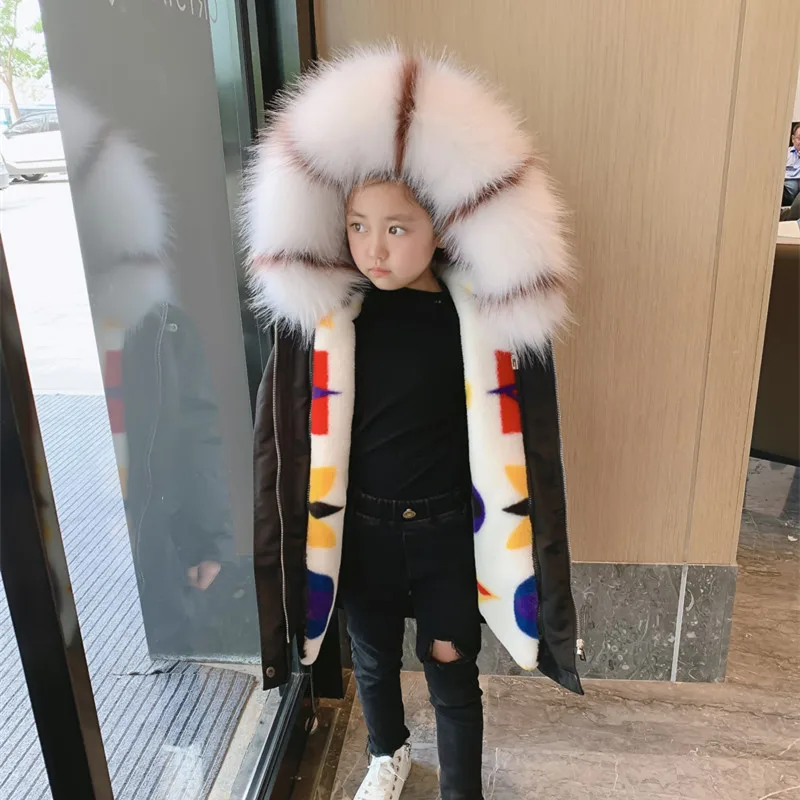 

Hooded Warm Girl Winter Coat Faux Fur Boys Jacket Fleece Thick Baby Clothes Parkas Windproof Children Outerwear Snow Overcoat