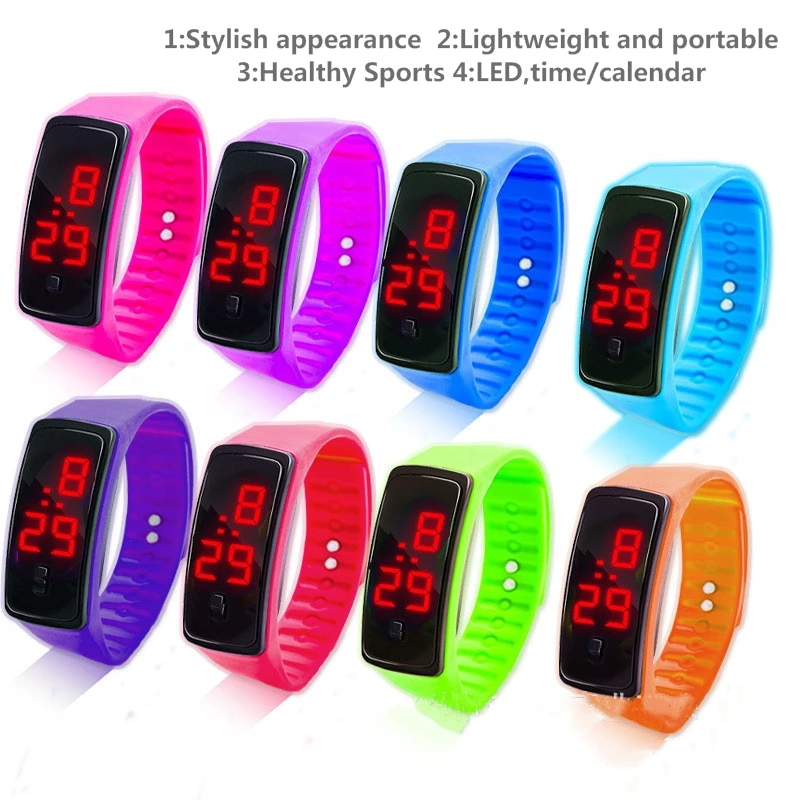 

Children's Watches Led Sports Kids Watch Men's and Women's PU Electronic Digital Clock Bracelet Watch Boys and Girls
