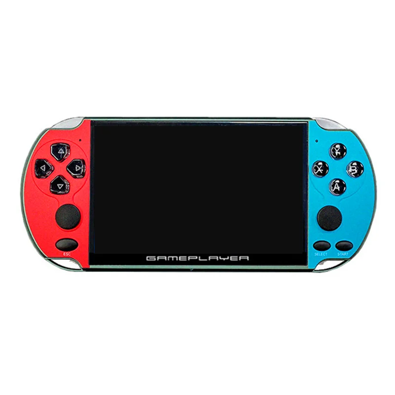 Красочный портативный игровой плеер X7 Plus, 5,1 дюймов, HD экран, встроенные 10000 игр, 8 ГБ, видеоигры для FC/GBA/аркадных игр - Цвет: Серебристый