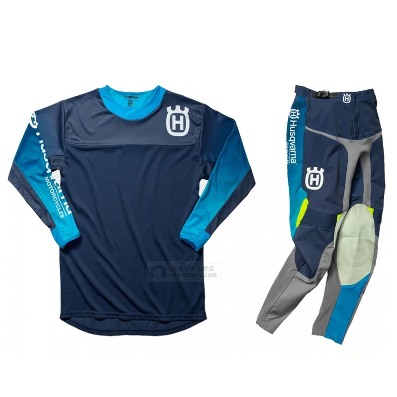 

2019 For Husqvarna Husky Style Motocross Suit Motobiker Racing Riding Jersey + Pants Motorcycle MX riding combination