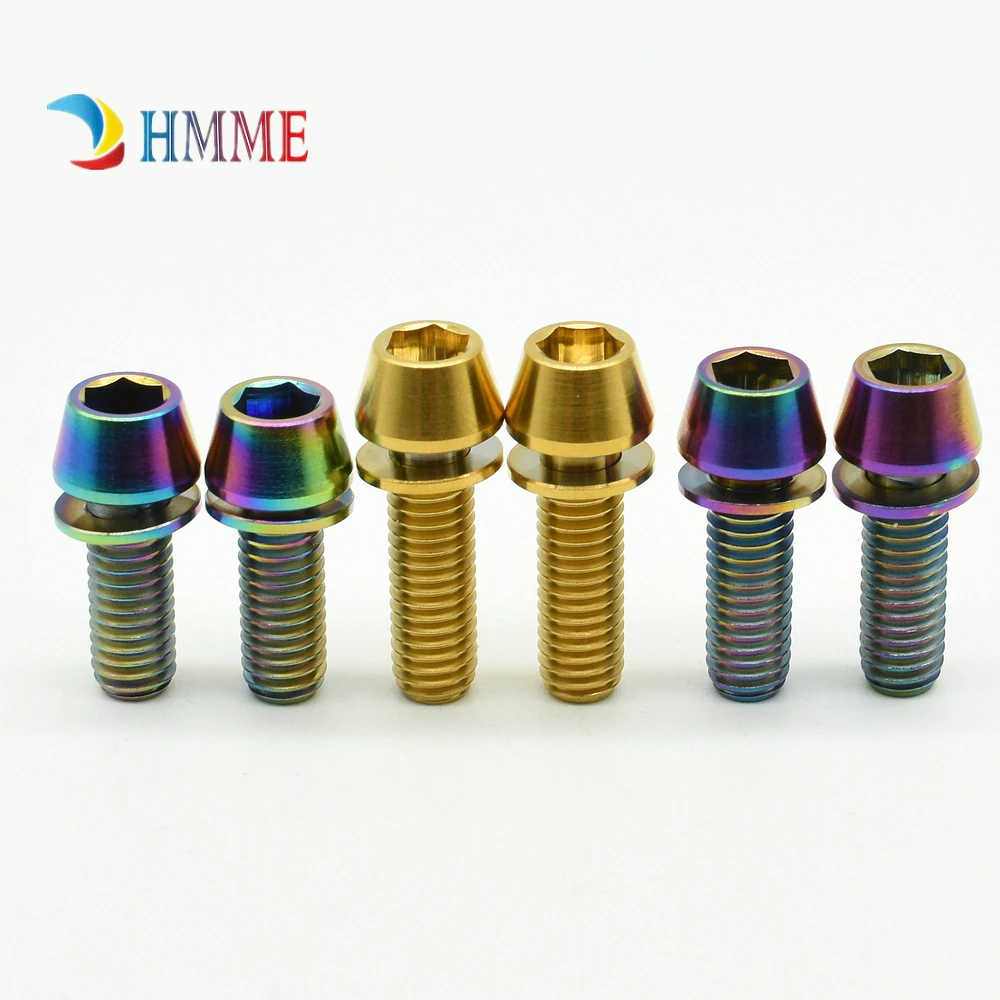 Titanium bolts M6x16 18 20 Brake Allen head cone washer Gold color  (4)