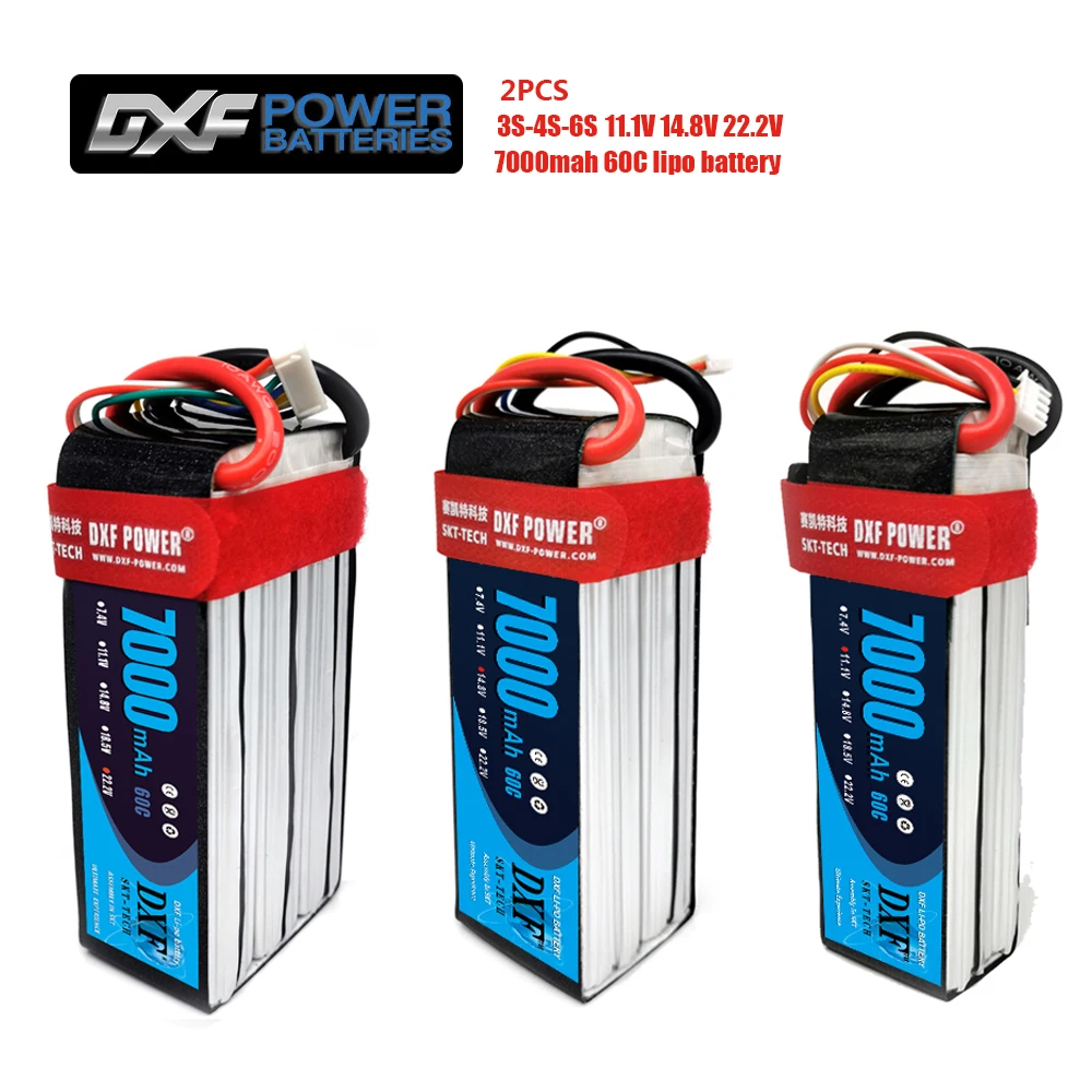 2 шт. Lipo аккумулятор DXF 3S 1 6S в 14 8 22 7000 мАч 60C Max120C для радиоуправляемого вертолета