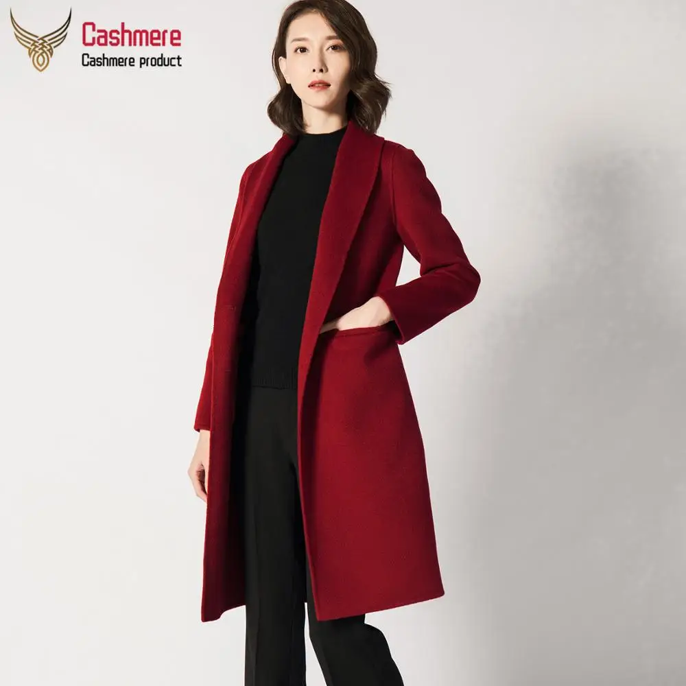 

Women coat wool double-sided wool coat women's autumn winter Korean long coat simple fashion red coat thermal insulation coat