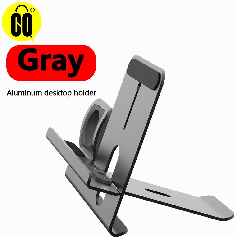 Gray Алюминий зарядная док-станция для iPhone X/XS Max/XR, для Apple Watch, 38, 42/40/44 мм стенд, рабочий стол, док-станция для зарядки - Цвет: Gray