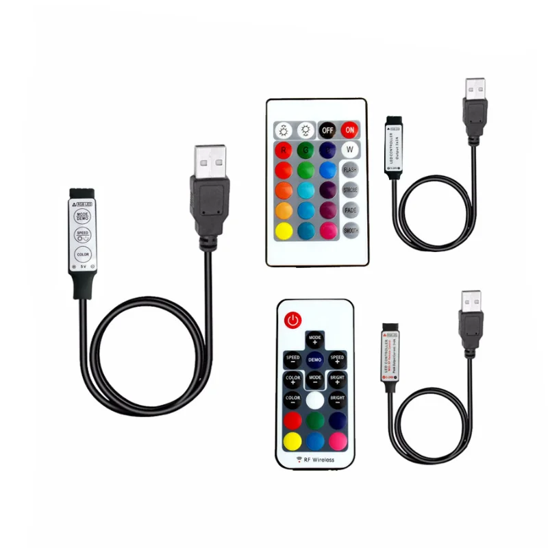USB ИК радиочастотный дистанционный пульт 5 Вольт RGB светодиодный светильник