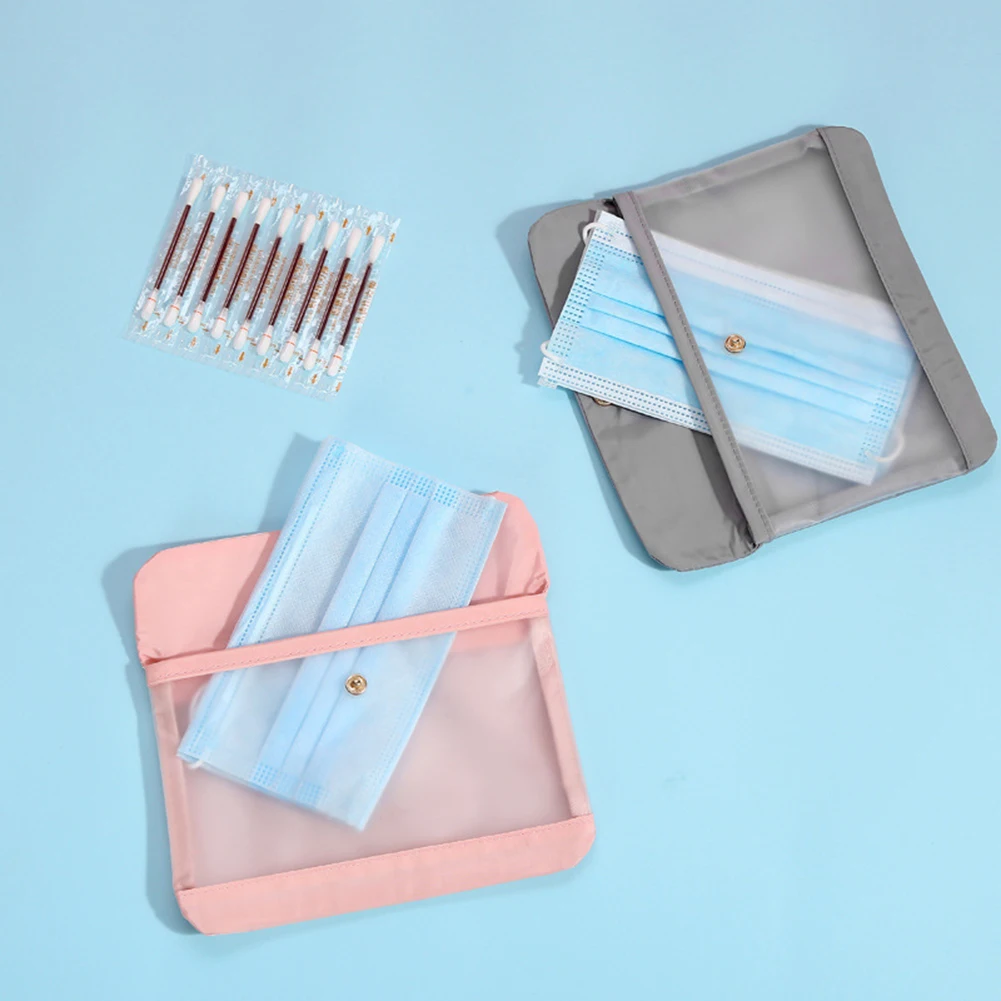 

Portable Storage Bag PP Plastic Sheet Reuse Waterproof Dustproof Face Mask Storage Bag Travel Nose Cover Holder Pouch Bag