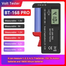Testador de capacidade de bateria digital BT-168 pro 168d, ferramenta de teste de bateria universal
