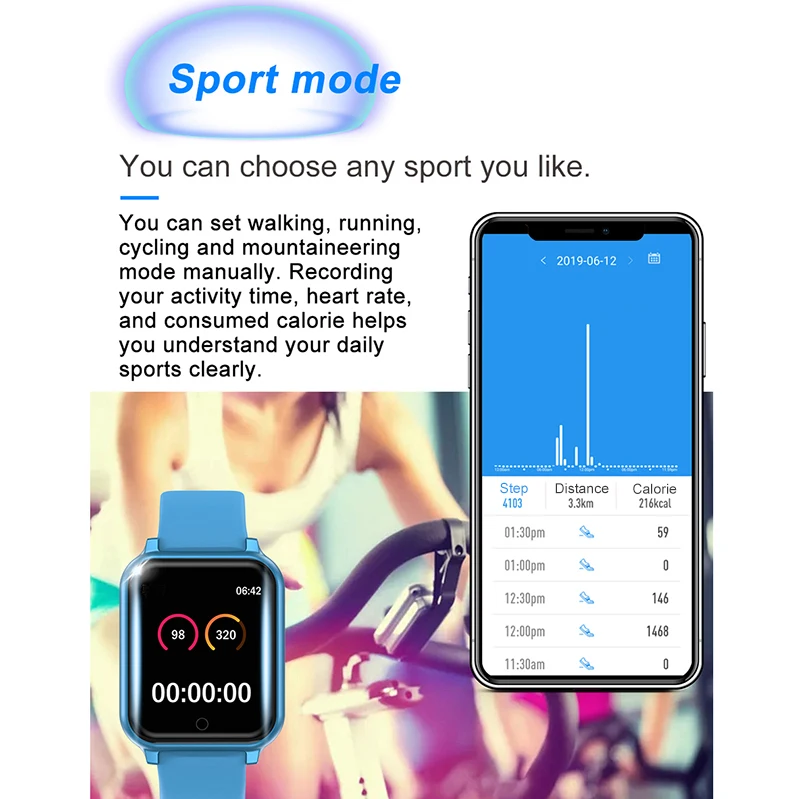 Bluetooth Смарт-браслет IP67 Водонепроницаемый кровяное давление кислородный монитор умный браслет с фитнес-трекером спортивный браслет