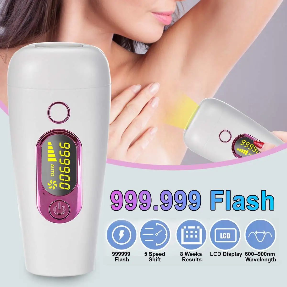 

NEW 999999 flash 36W Professional IPL Epilator Laser Hair Removal Photoepilator Machine depilation 5 Light Energy Levels Device