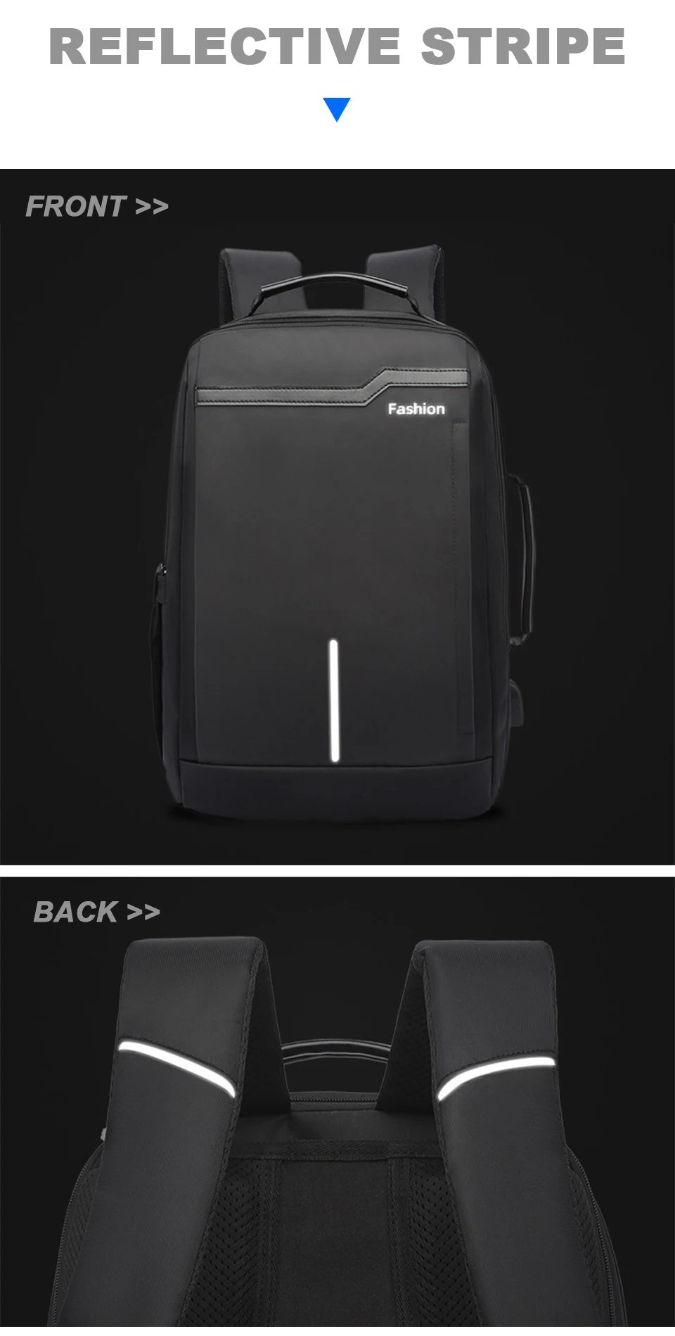 Travel Backpack Men Laptop Business RFID Anti Theft Back Pack Male Waterproof Notebook USB Charging Bags School Student Man Bag (9)