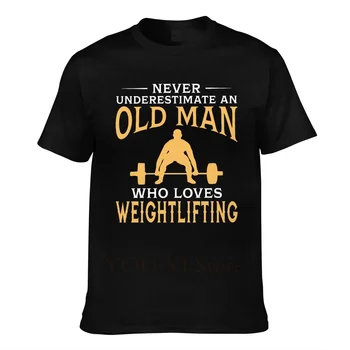 

Casual 3D Print Tees Man Never Underestimate An Old Man Who Loves Weightlifting Tee Shirt Popular T Shirt