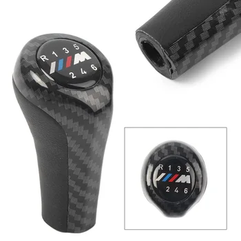 

Carbon Fiber Styling Car 6 Speed Gear Shift Knob Handle For BMW 1 3 5 6 Series X1 X3 X5 E60 E61 E65 E83 E84 E90 E91 E92
