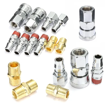

10pcs Quick Coupler Fittings 1/4 inch Air Hose Connector Fittings Pneumatic Quick Fitting Plug for Pneumatic Fitting