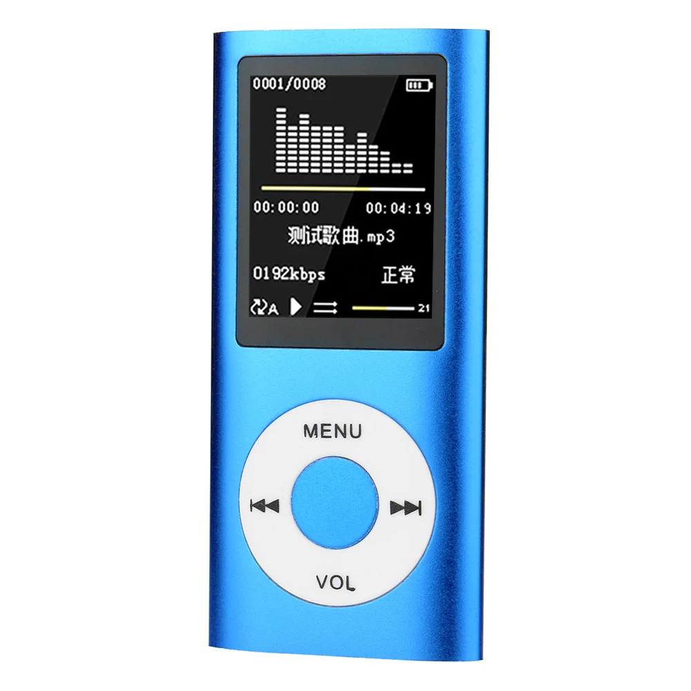 4 поколения Классический 1,8 дюймов MP4 плеер HD видео разъем TF карта MP3 с FM радио Электронная книга Запись Поддержка нескольких языков - Цвет: Sky blue