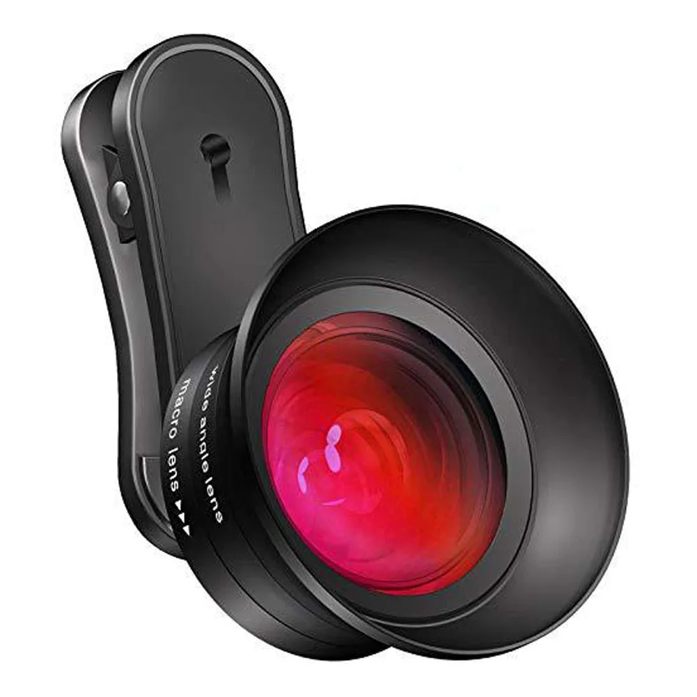 HD Removable Outdoor Fill Light Led Distortionless Wide Angle Camera Clip-on Portable Fish Eye Universal Macro Mobile Phone Lens
