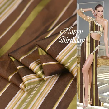

Gorgeous Shining Famous Designers Favor Stripe Silk Fabrics, High-end Customized Fabrics