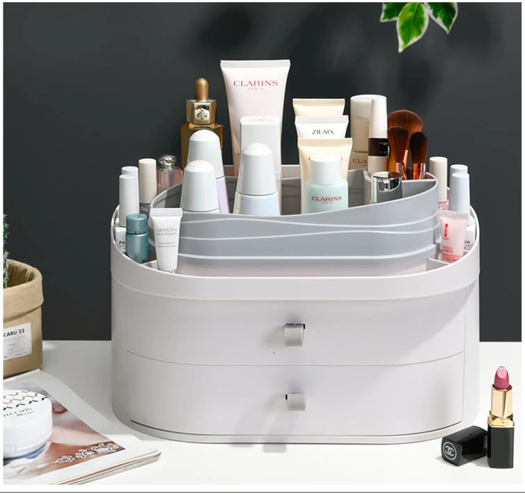 Пластиковый органайзер для косметики, контейнер для макияжа, держатель для губной помады, настольный органайзер для косметики, коробки для хранения в ванной
