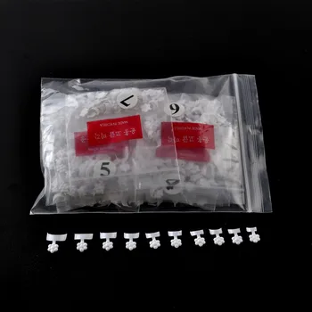 

500Pcs White French Design Crescent Fake Nails Half Cover False Nail Tip Nail Sticker Plum Blossom Manicure Decoration Art Tools