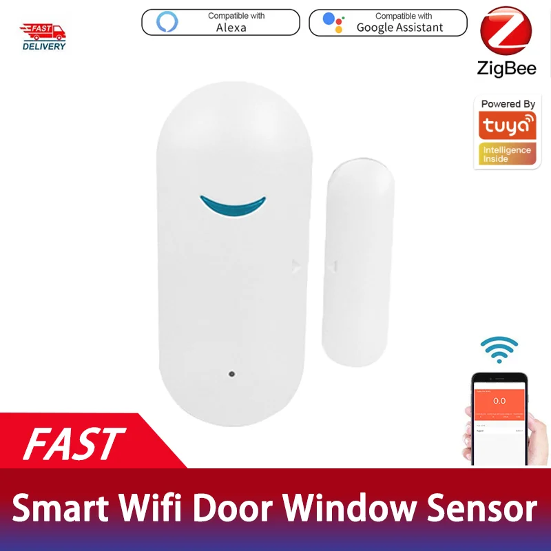 Tuya Smart WiFi датчик для двери дверь открытой/закрытый детекторы Wi-Fi сигнализации