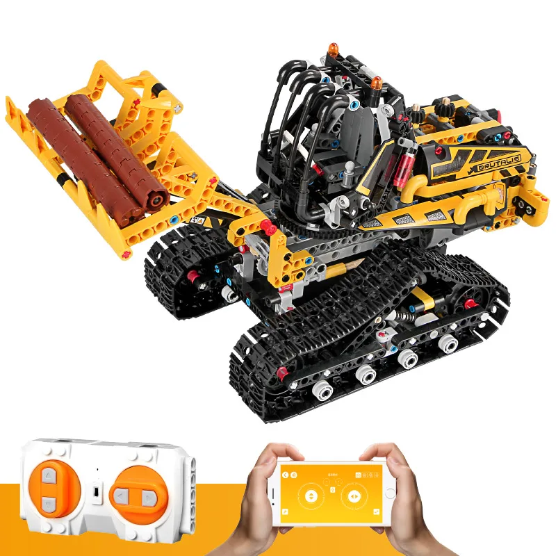 13034 Foam Box RC машинка из конструктора инженерный вилочный погрузчик 873 шт. 13034 13035 город пульт дистанционного управления с App управления строительные блоки игрушки - Цвет: 13034 Foam Box