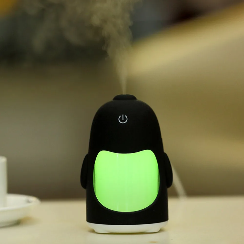 

150ml Penguin USB Humidifier Essential Oil Diffuser LED Night Light Purifier Essential Oil Diffuser Home Office LED Night Light
