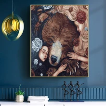 DIY цифровой рисунок Красавица и Чудовище художественный Рисунок живопись зверь вечерние украшения для гостиной спальни картина декомпрессия
