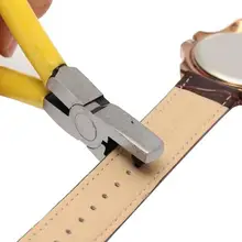 Домашний инструментальный ремешок желтые маленькие плоскогубцы ремень для инструментов Пробивное отверстие удар 2,0 мм Универсальный ручной кожаный часы магазин