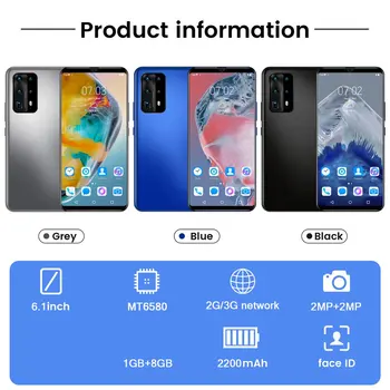 

P45 Pro+ 6.1 inch smartphone 1+8g Android smart phone ultra-thin large screen full screen frequency dual card dual standby