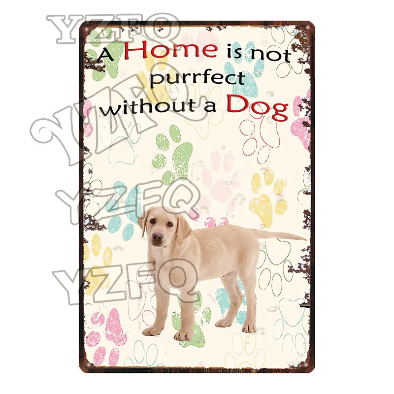 Warning Beware Attack Cat Watch Dog on Duty Pet Metal Plate Wall Pub Restaurant Home Art Decor Iron Poster Cuadros DC-5483A - Цвет: DC-5495