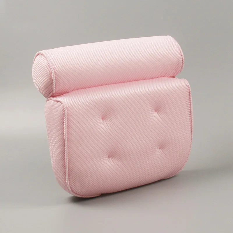 pink Дышащая 3D сетка подушка для ванны спа с присосками поддержка шеи и спины спа подушка для Дома гидромассажная Ванна аксессуары для ванной комнаты - Цвет: pink
