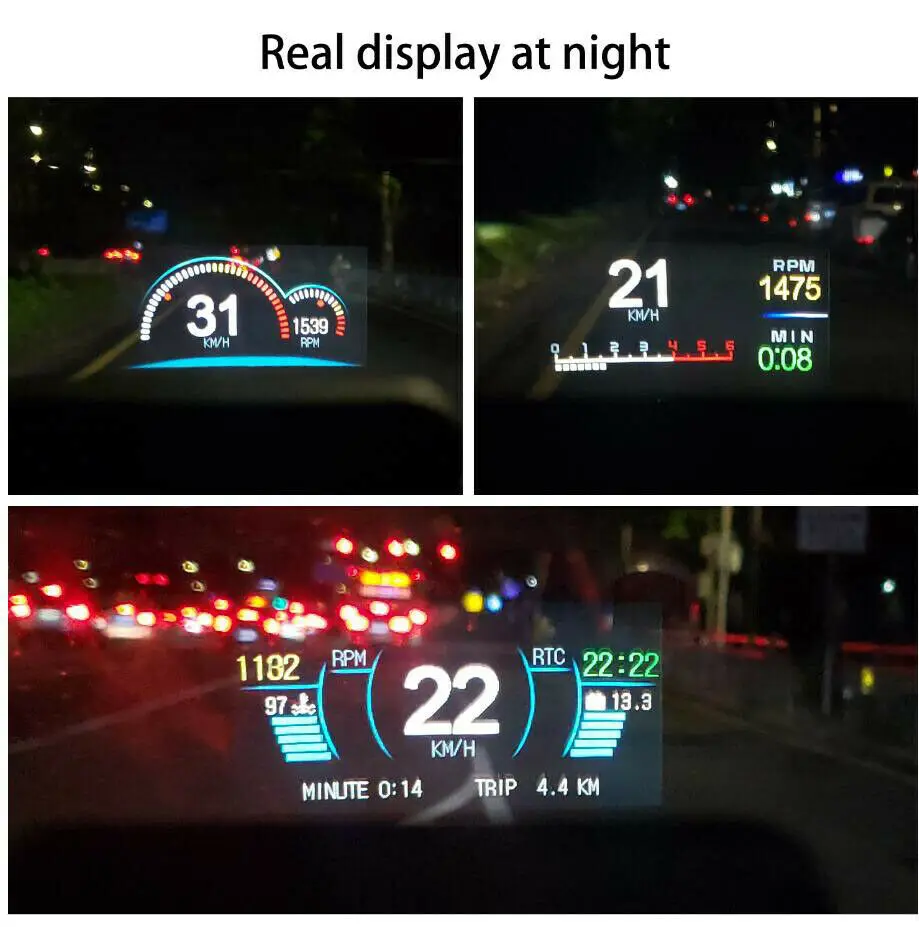 HUD Head Up Display Car GPS Speedometer Windshield Projector Trip Computer OBD2 Security Alarm
